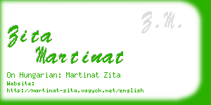 zita martinat business card